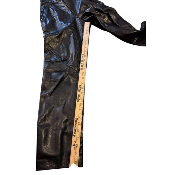 Siena Studio Women's Size 2 Vintage Black 100% Leather Pants lined pockets read - Picture 9 of 12